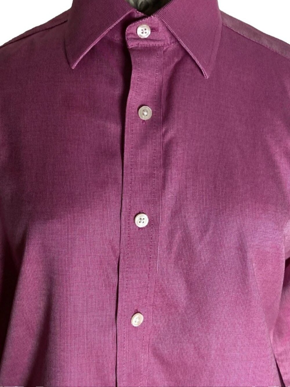 Charles Tyrwhitt Dress Shirt Mens 15.5/33 Pink Check Slim Fit Non Iron Cotton